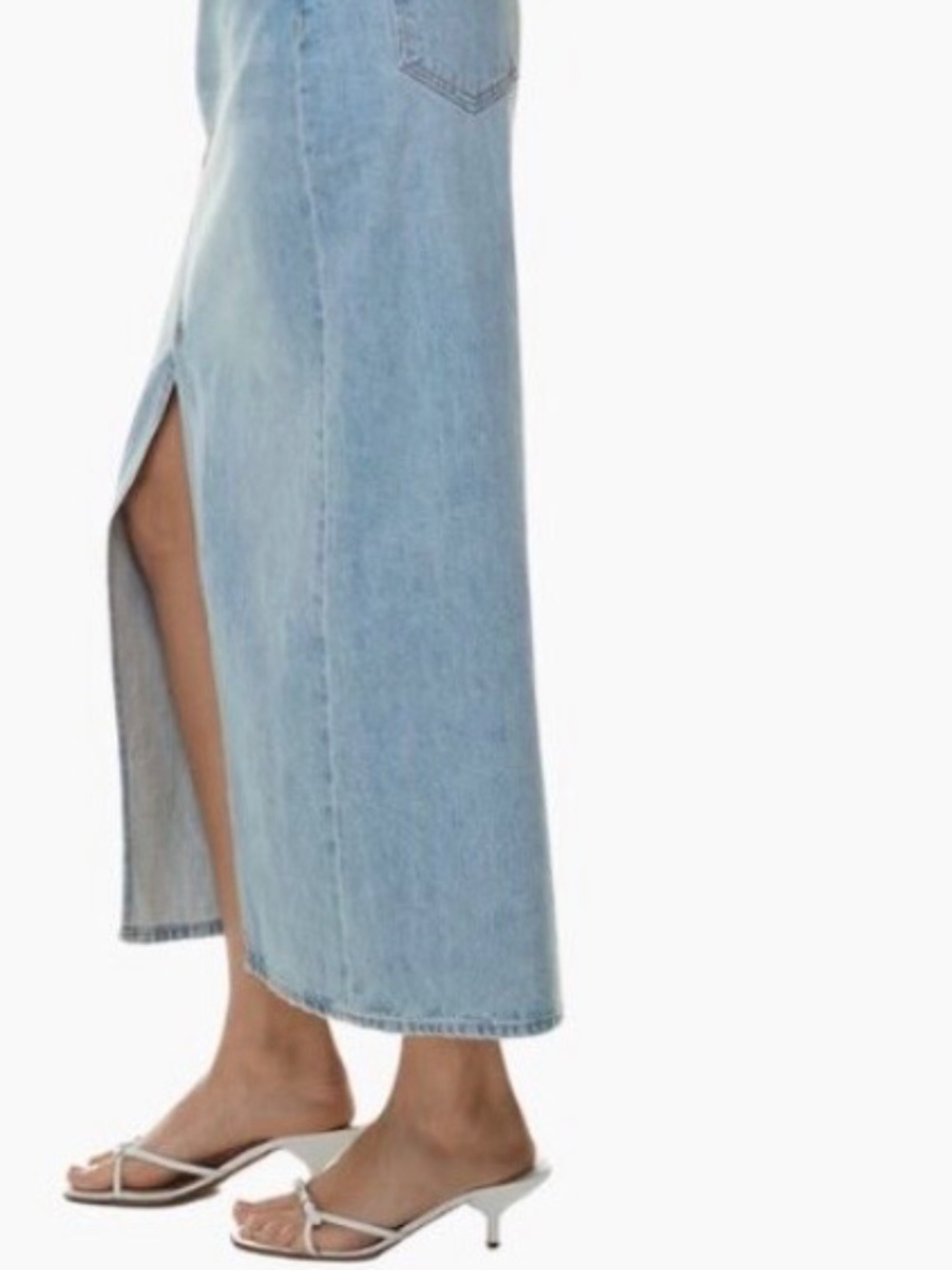 Aritzia 90s style maxi denim skirt